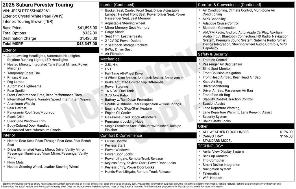 2025 Subaru Forester Touring