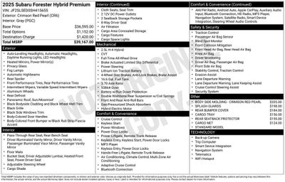 2025 Subaru Forester Hybrid Premium