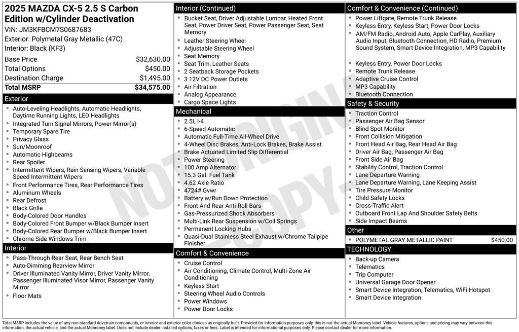 2025 Mazda Mazda CX-5 2.5 S Carbon Edition