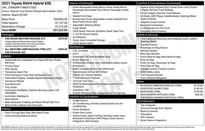 2021 Toyota RAV4 Hybrid XSE