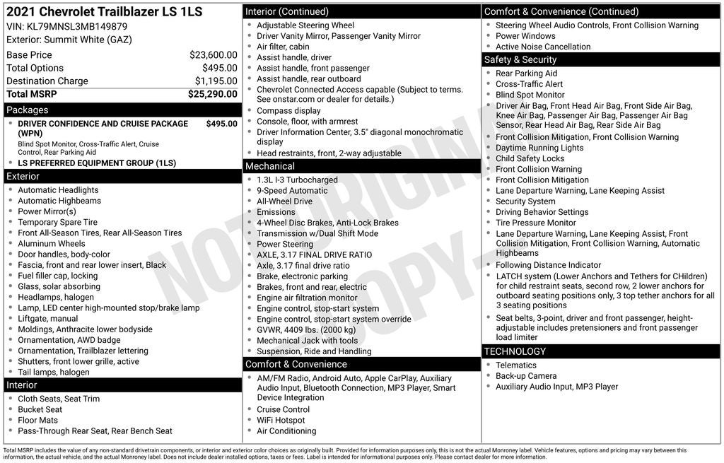 2021 Chevrolet TrailBlazer LS