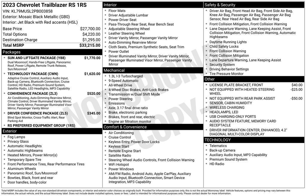 2023 Chevrolet TrailBlazer RS