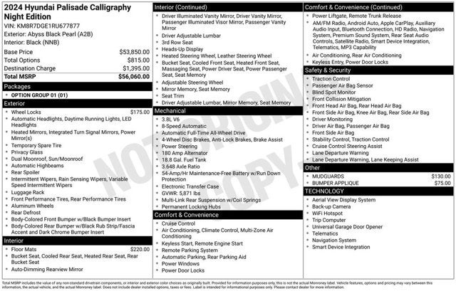2024 Hyundai Palisade Calligraphy Night Edition