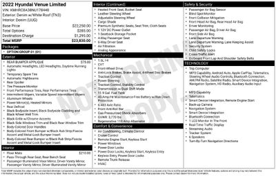 2022 Hyundai Venue Limited