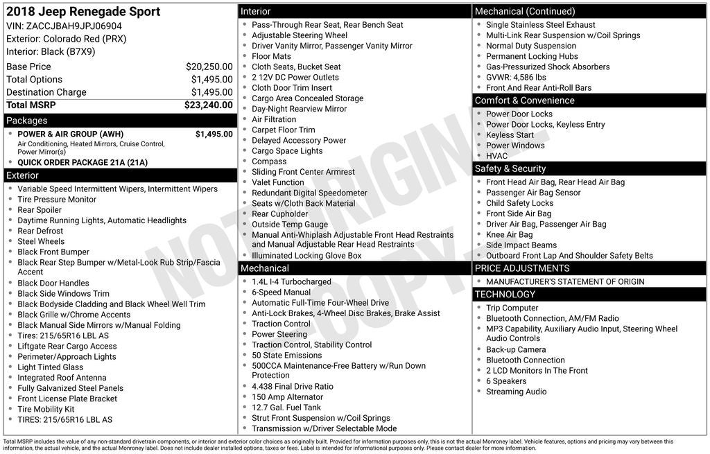 2018 Jeep Renegade Sport