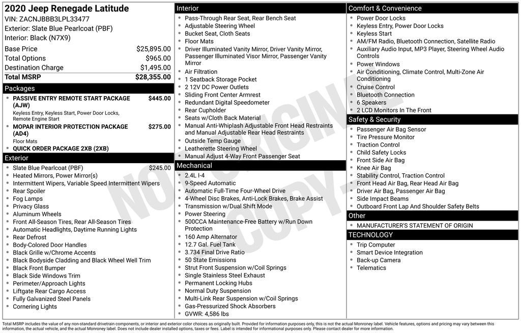 2020 Jeep Renegade Latitude