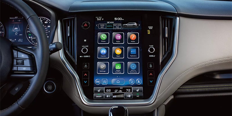 infotainment system of Subaru outback